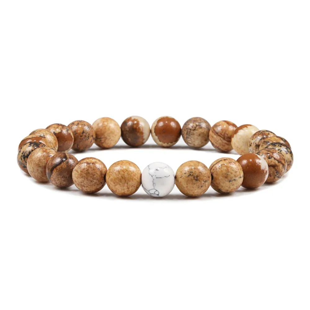 Buddhist Natural Stone Beaded Bracelet