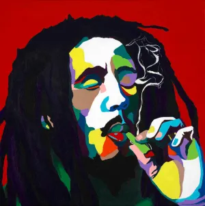 Burnin Bob - Bob Marley portrait art - Limited Edition Giclee Art Prints & Wall Decor - Vakseen Art