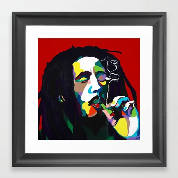 Burnin Bob - Bob Marley portrait art - Limited Edition Giclee Art Prints & Wall Decor - Vakseen Art