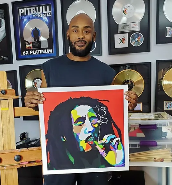 Burnin Bob - Bob Marley portrait art - Limited Edition Giclee Art Prints & Wall Decor - Vakseen Art