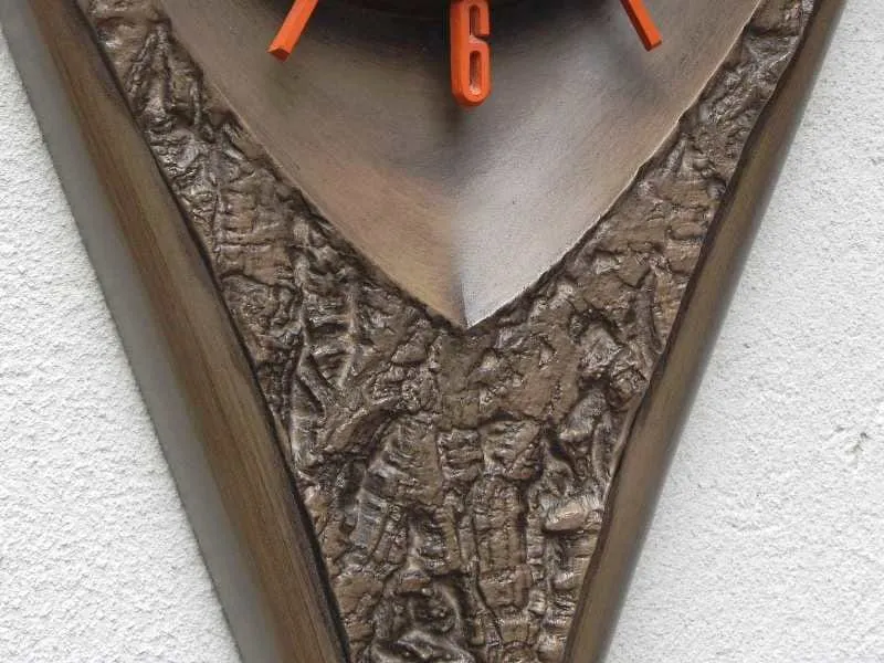 Burwood Products Brown Orange Arabesque Diamond Wall Clock