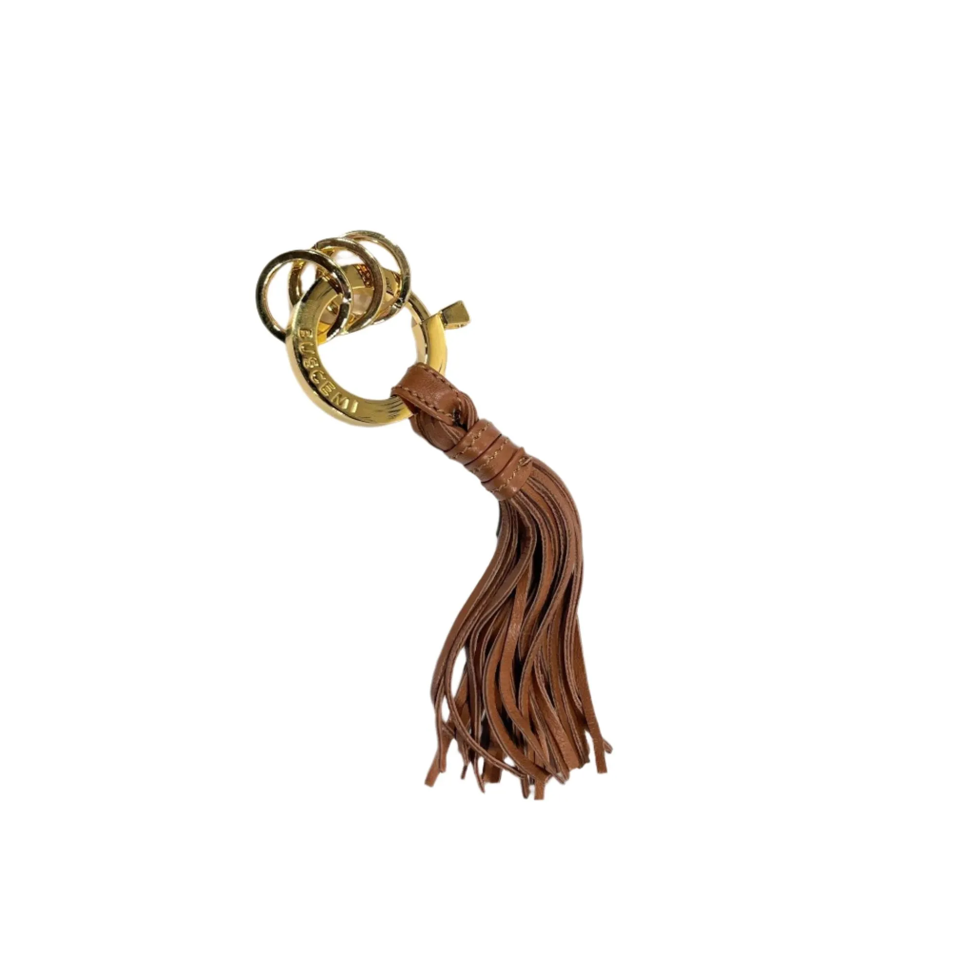 Buscemi Fringe Keyholder Whiskey Leather