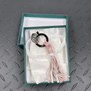 Buscemi Fringe Keyholder White/Dusty Pink Leather