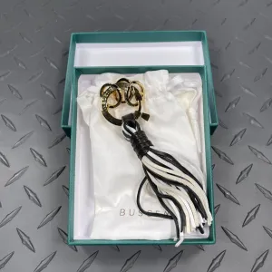 Buscemi Keyholder Fringe Black Tri Leather