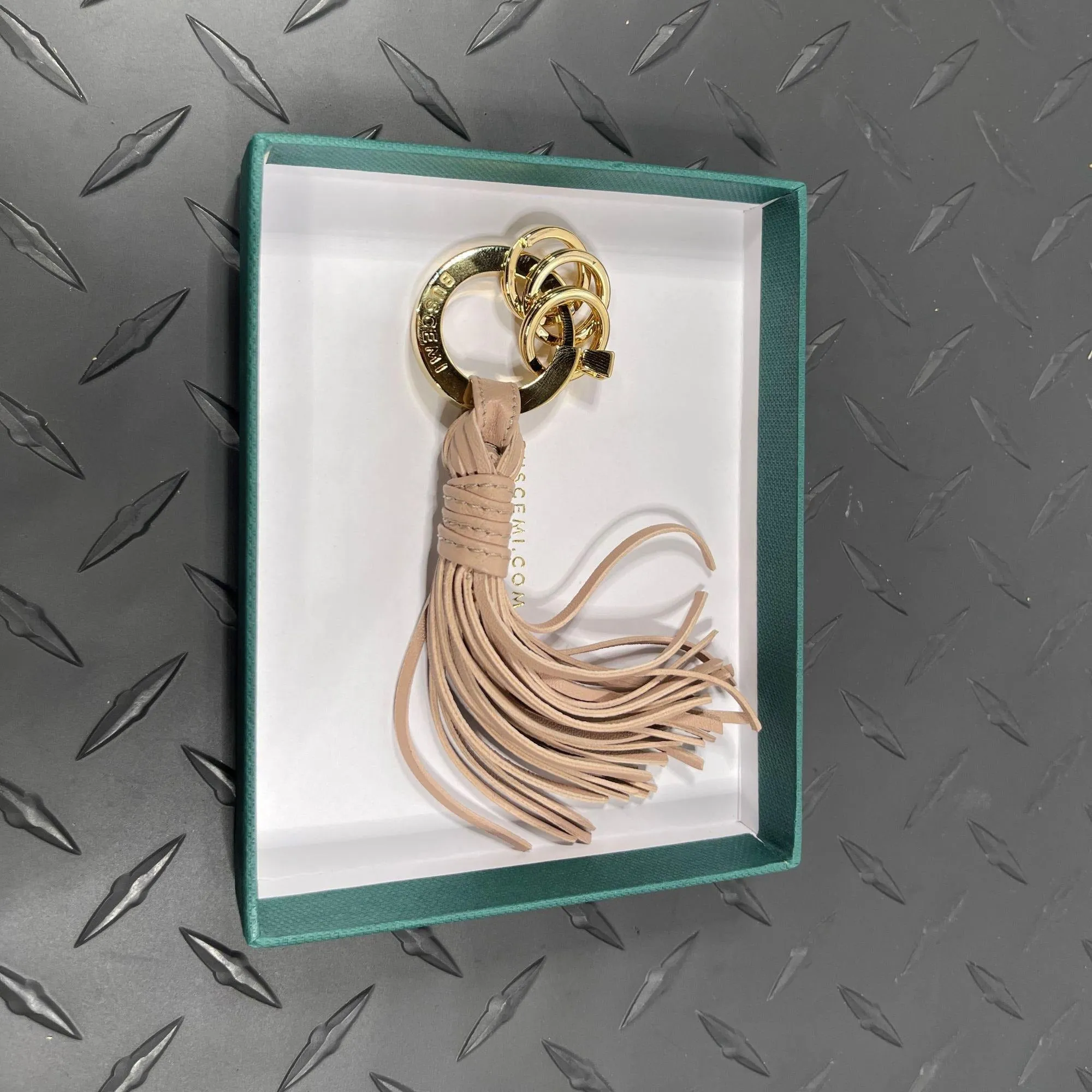 Buscemi Keyholder Fringe Dusty Pink Leather