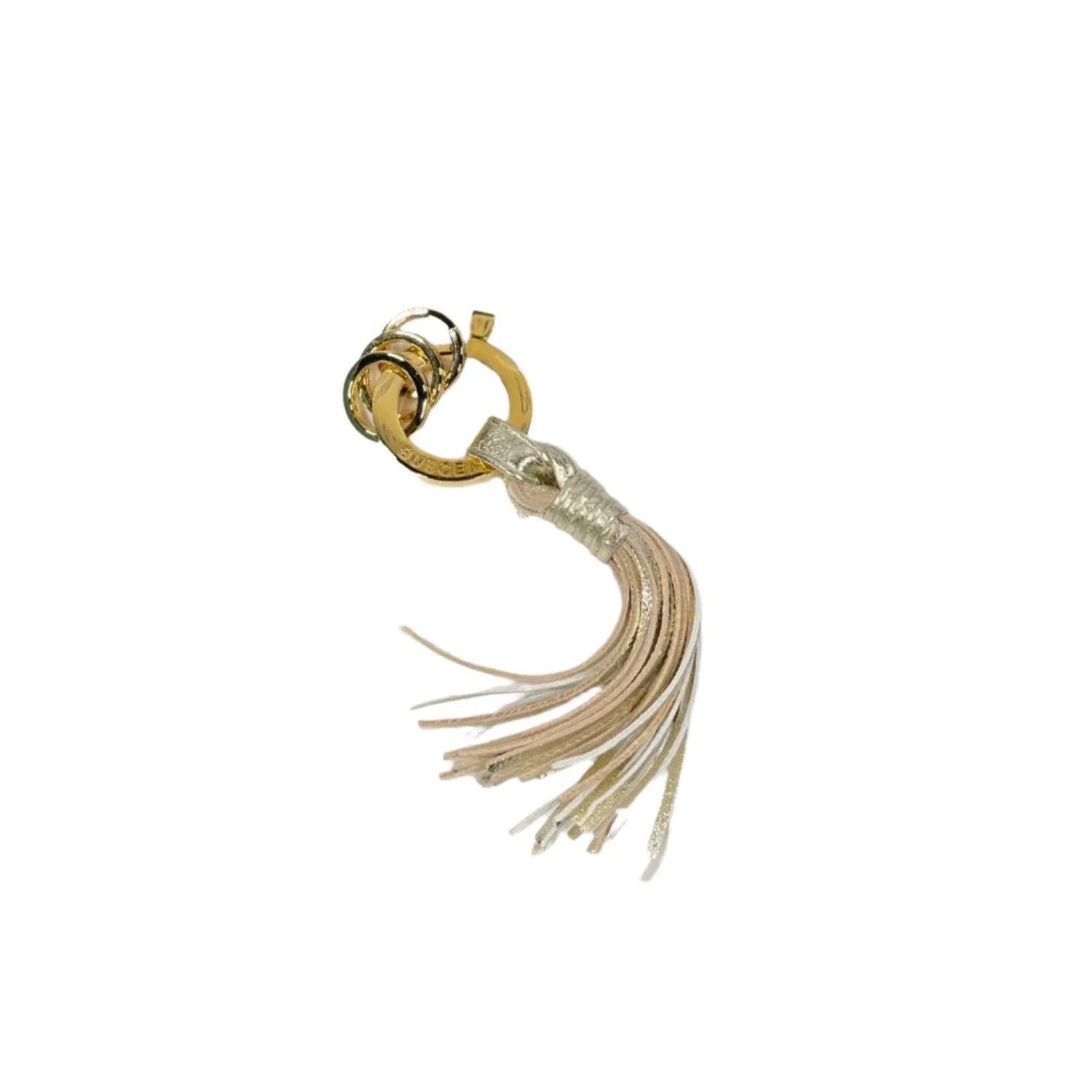 Buscemi Keyholder Fringe Gold Leather