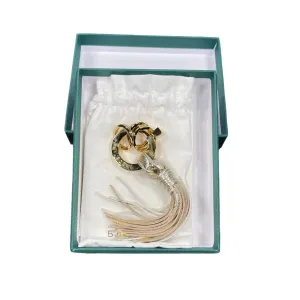Buscemi Keyholder Fringe Gold Leather