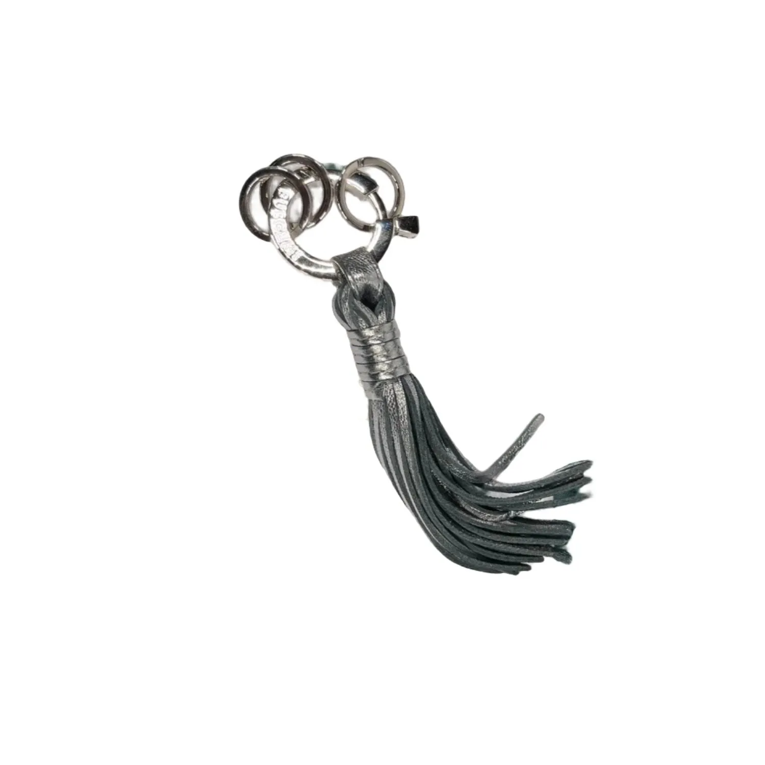 Buscemi Keyholder Fringe Silver Leather