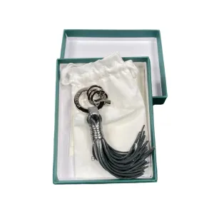 Buscemi Keyholder Fringe Silver Leather