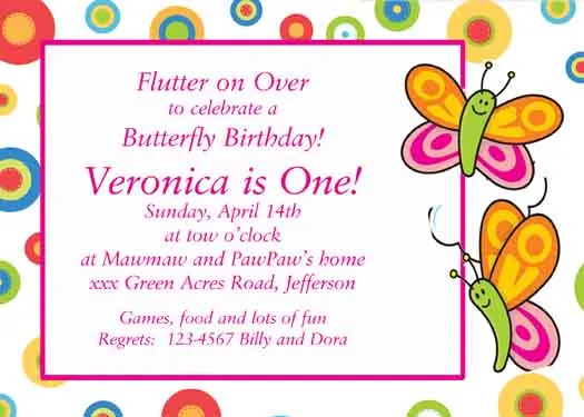 BUTTERFLIES CUSTOM INVITATION
