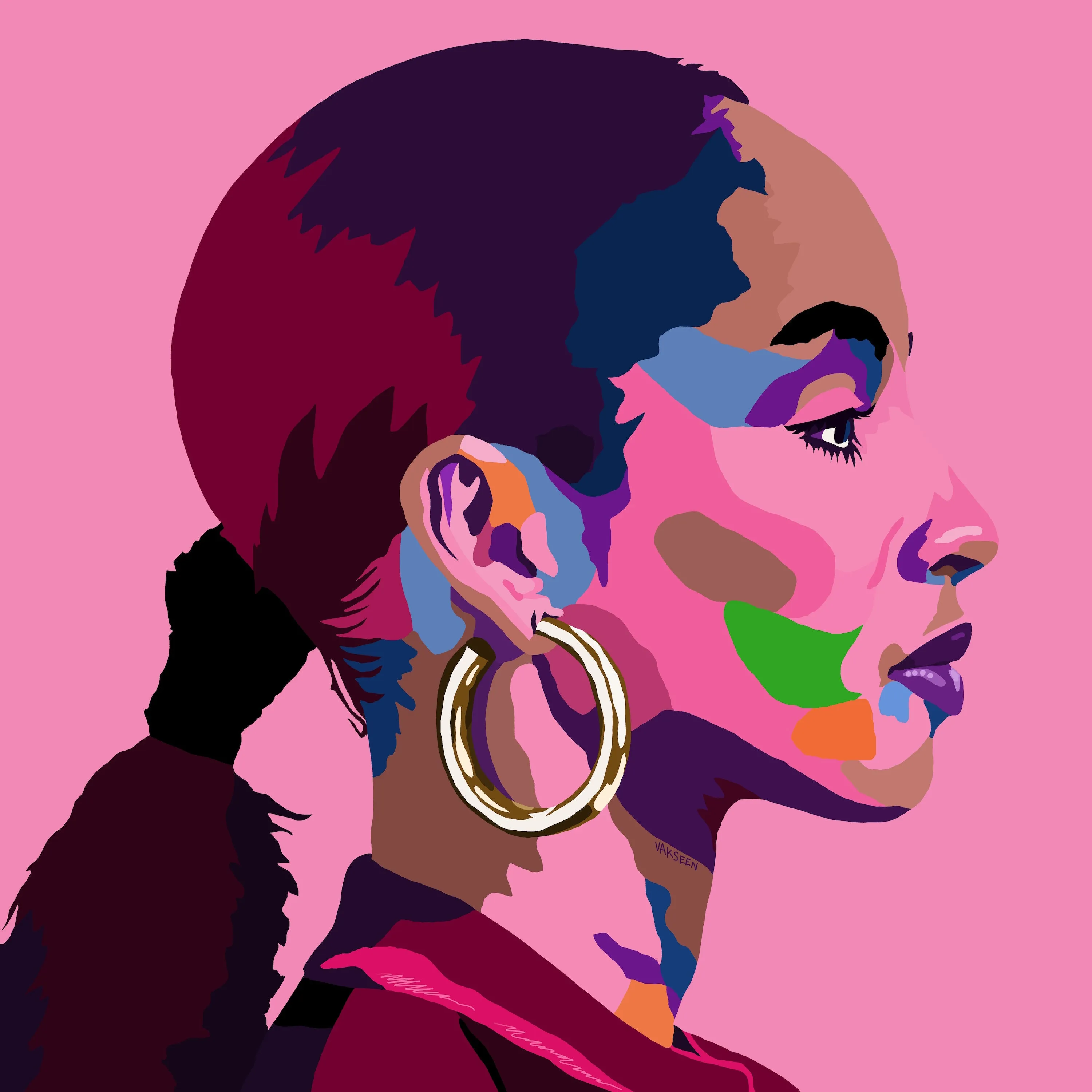By Your Side - Sade portrait art - Limited Edition Hand-Embellished Canvas Art Giclee - Vakseen Art