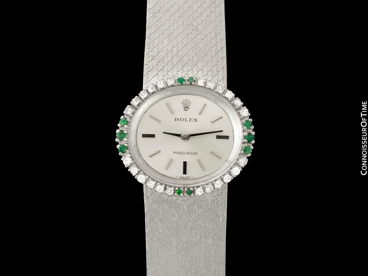 c. 1972 Rolex Ladies Vintage Dress Bracelet Watch - Stainless Steel & Diamonds