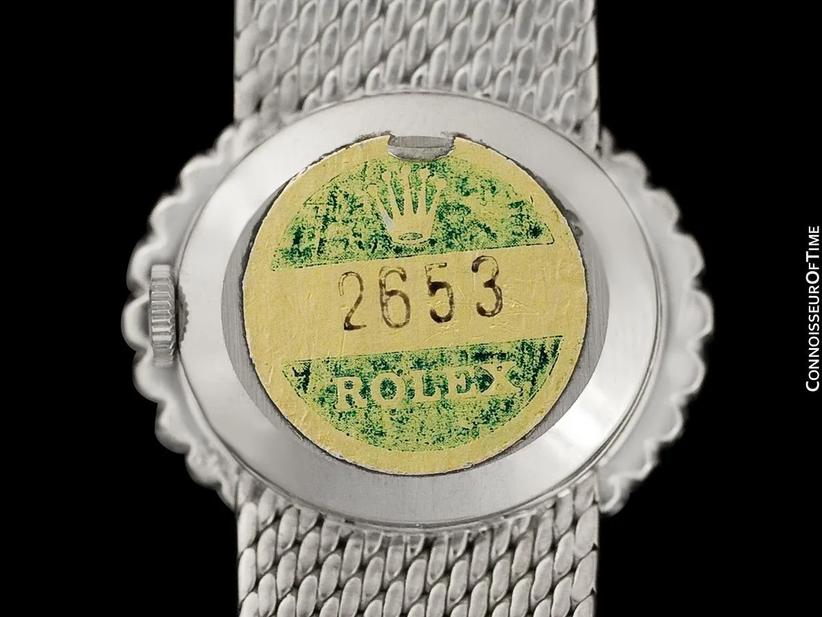 c. 1972 Rolex Ladies Vintage Dress Bracelet Watch - Stainless Steel & Diamonds