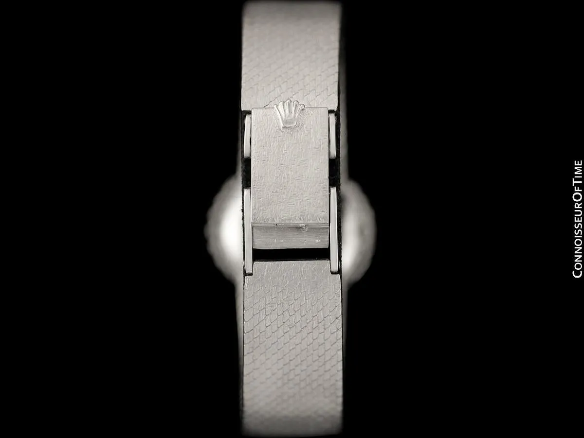 c. 1972 Rolex Ladies Vintage Dress Bracelet Watch - Stainless Steel & Diamonds