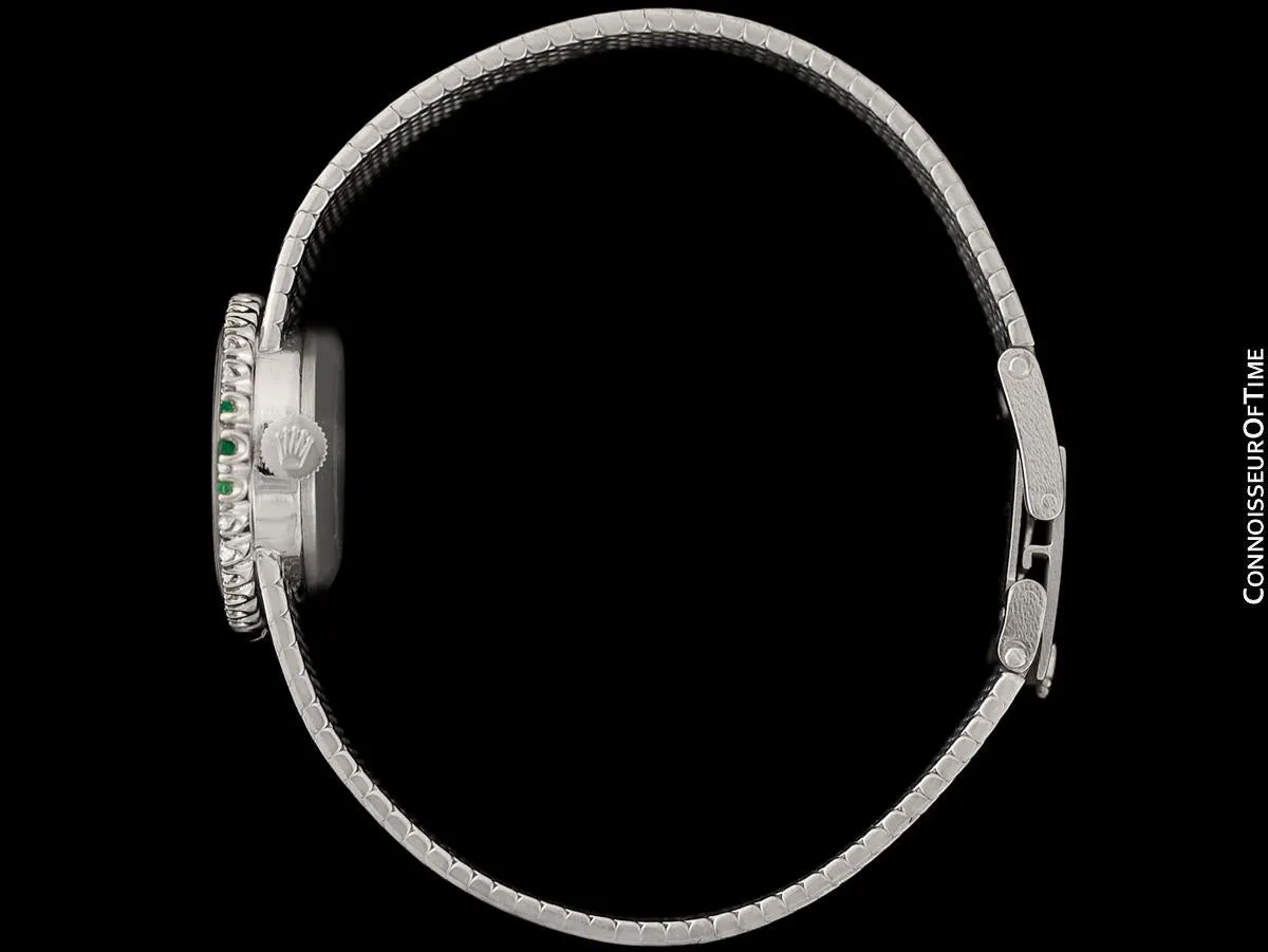 c. 1972 Rolex Ladies Vintage Dress Bracelet Watch - Stainless Steel & Diamonds