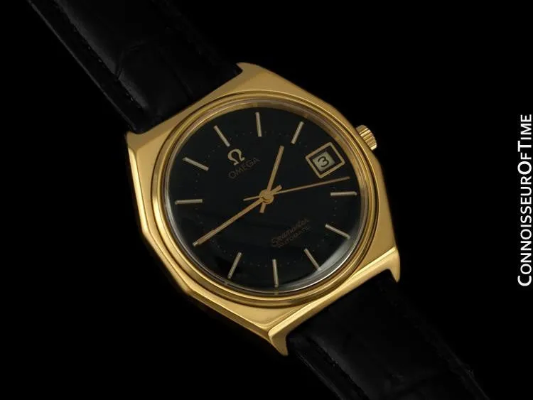 c. 1978 Omega Vintage Seamaster Mens Watch, Automatic, Date - 18K Gold Plated & Stainless Steel
