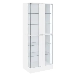 Cabra 4-door LED Curio Display Cabinet White High Gloss