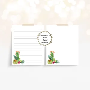 Cactus Watercolor Stationery Set Printable - Digital Download