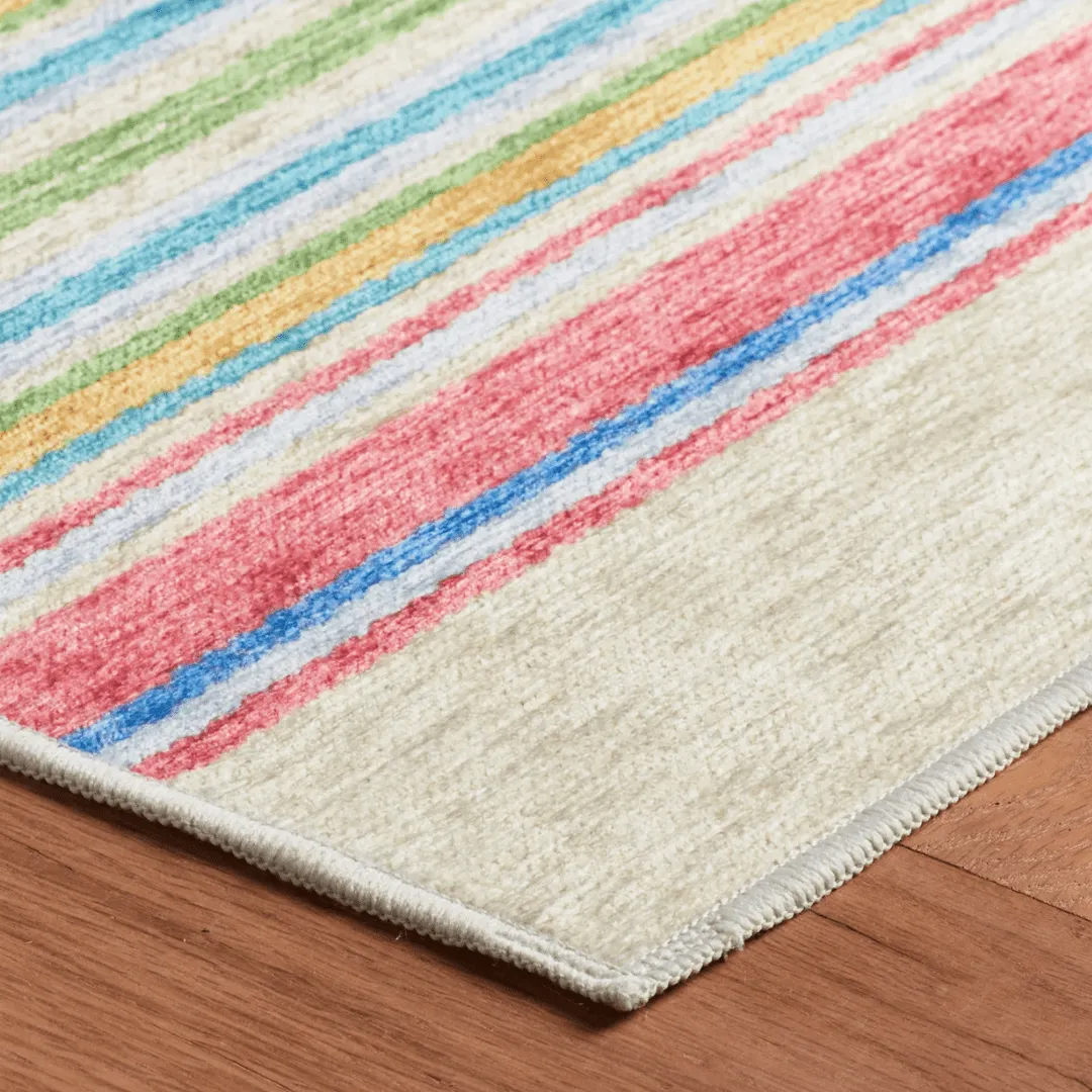 Cady Stripe Multi Machine Washable Rug