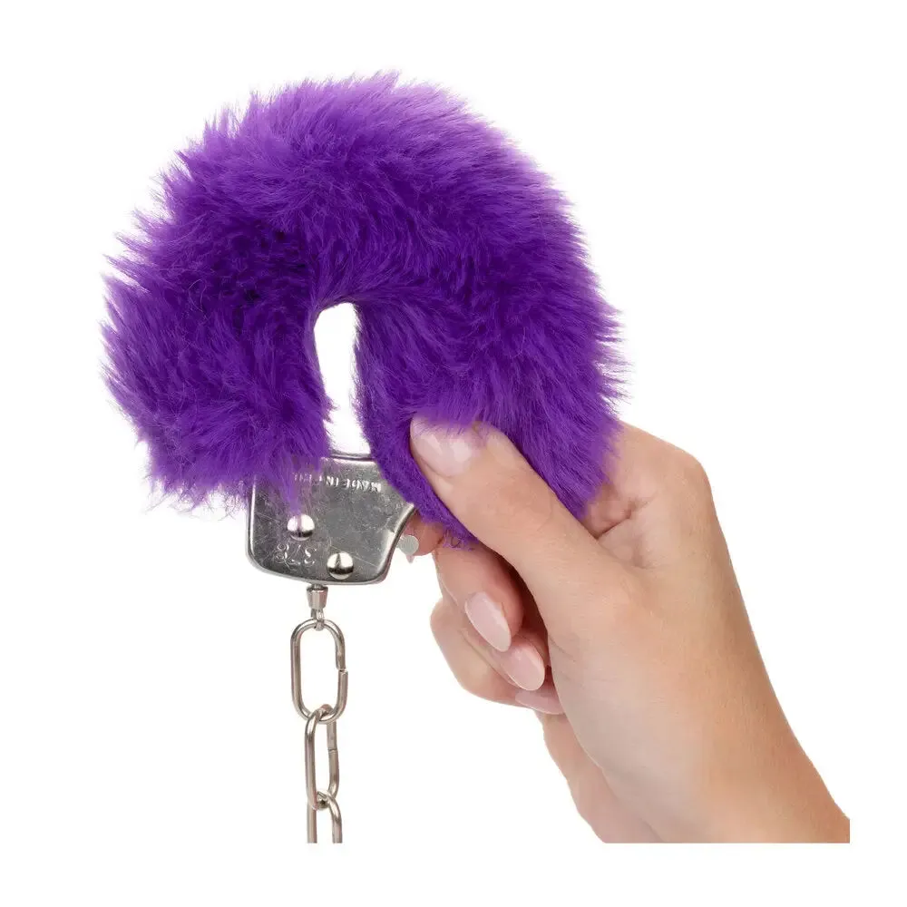 California Exotic Purple Ultra Fluffy Furry Metal Cuffs with 2 Keys
