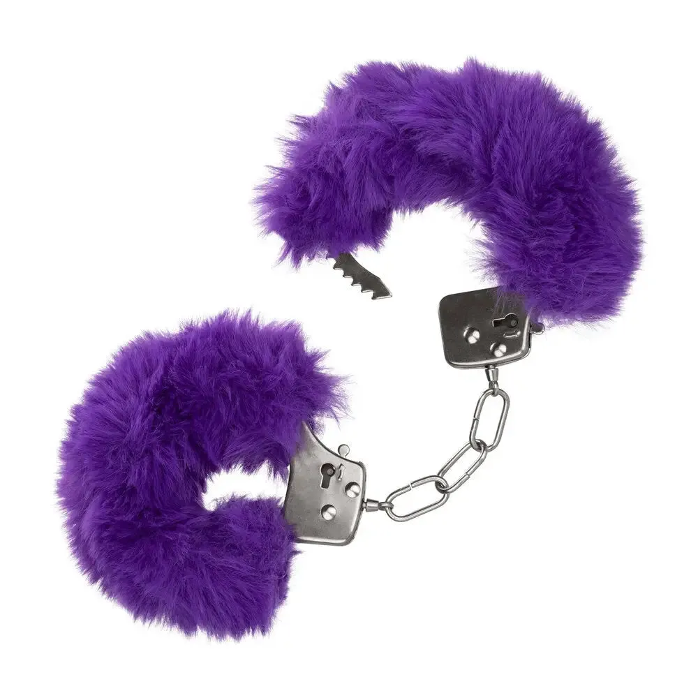 California Exotic Purple Ultra Fluffy Furry Metal Cuffs with 2 Keys