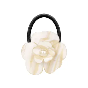 Camellia Pearl White Alba Hair Tie