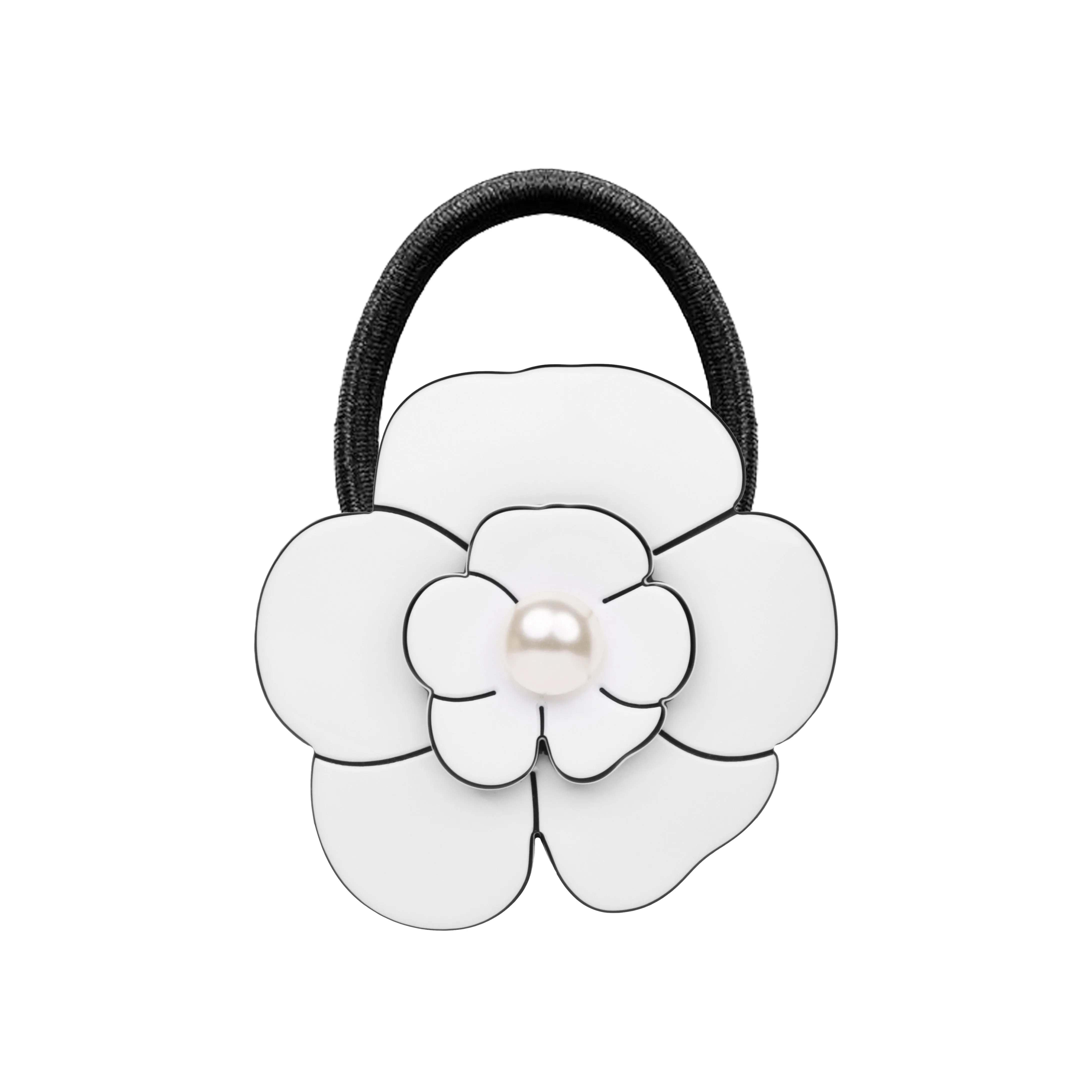 Camellia Pearl White Hair Tie