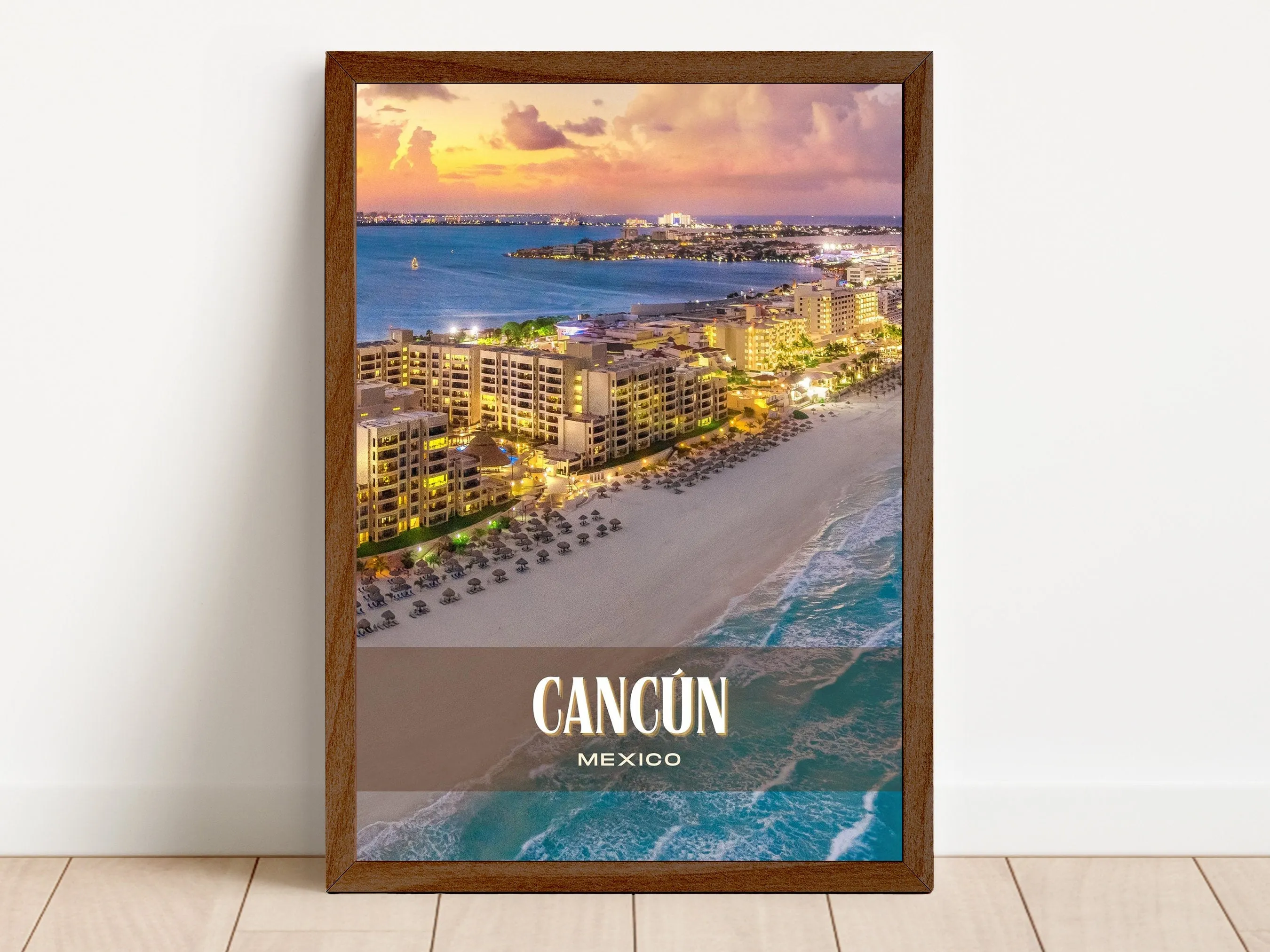 Cancún Retro Wall Art, Mexico