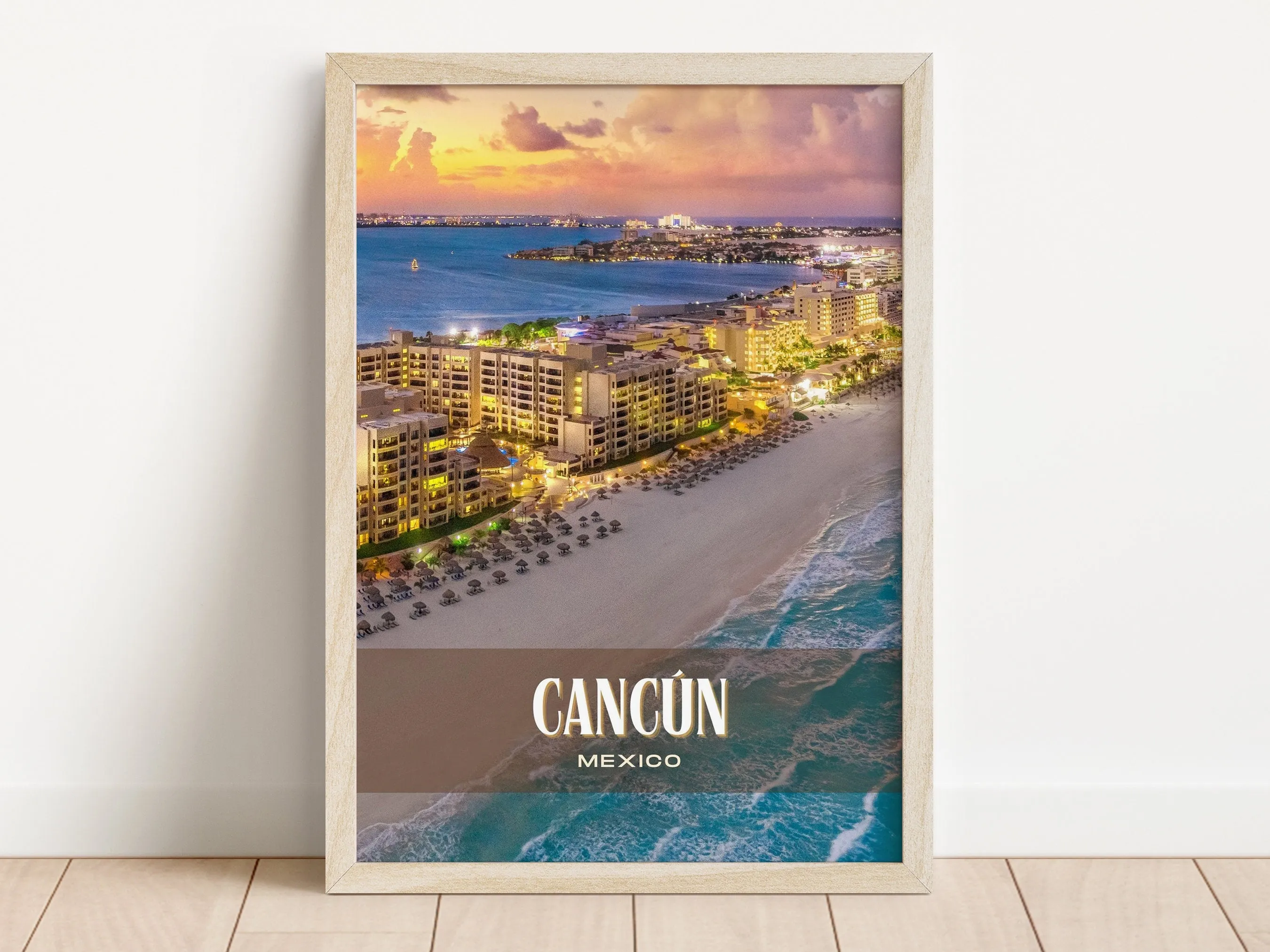 Cancún Retro Wall Art, Mexico