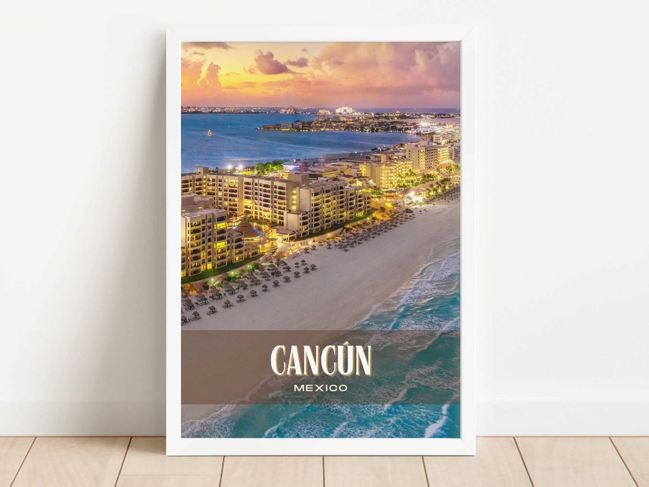Cancún Retro Wall Art, Mexico