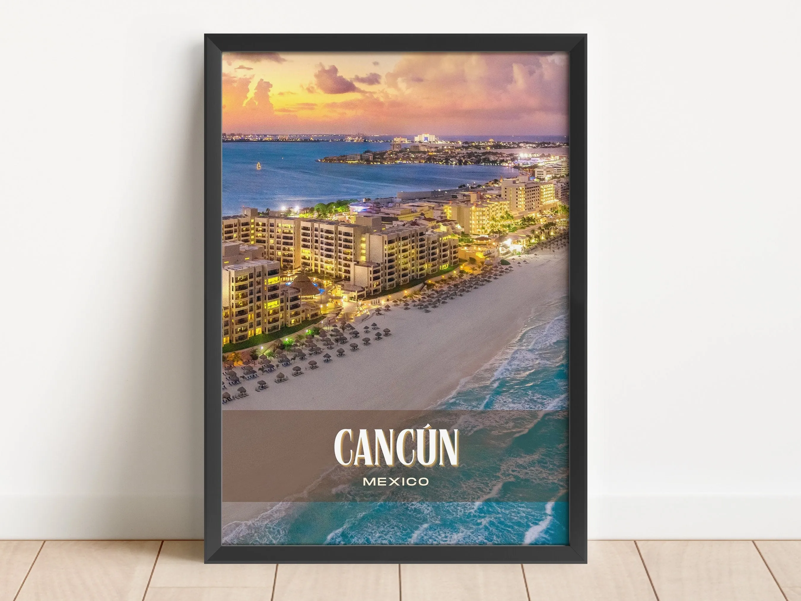 Cancún Retro Wall Art, Mexico