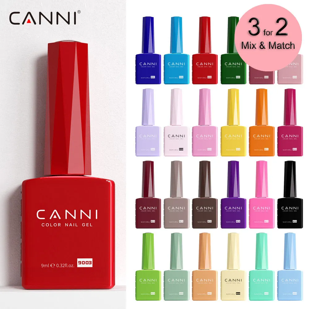 CANNI® Hema Free 9ml Nail Gel Polish Soak Off LED Colours 9001 - 9072