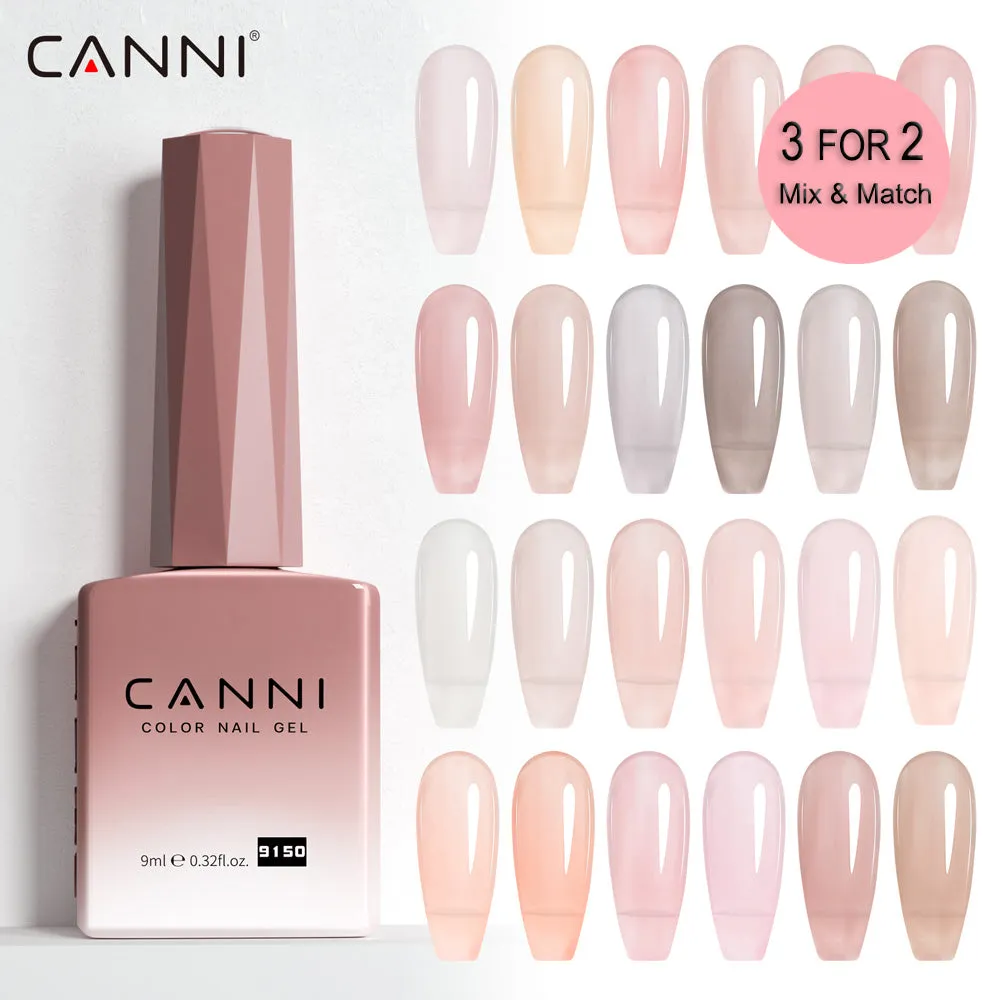 CANNI® Hema Free 9ml Nail Gel Polish Soak Off UV LED Jelly Nude Shades 9145-9168