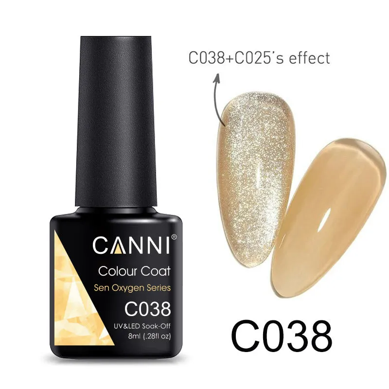 CANNI Luxury Lite UV / LED Nail Gel Varnish - 8ml (Shade C001 - C072)