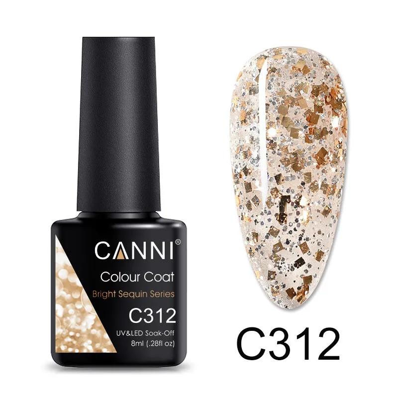 CANNI® Shimmer Bright Sequin Series Nail Gel Polish Varnish Soak Off UV LED - 8ML