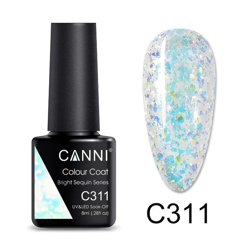 CANNI® Shimmer Bright Sequin Series Nail Gel Polish Varnish Soak Off UV LED - 8ML