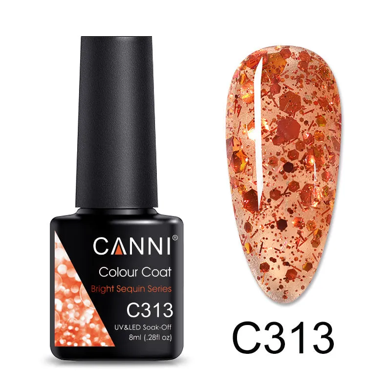 CANNI® Shimmer Bright Sequin Series Nail Gel Polish Varnish Soak Off UV LED - 8ML