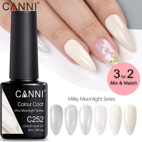 CANNI® White Milky Moonlight Series Nail Gel Polish Varnish Soak Off UV LED - 8ML