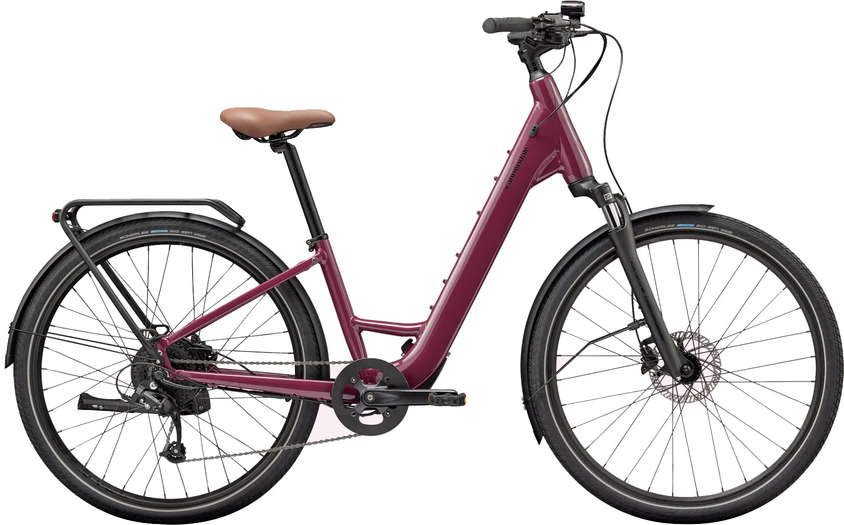 Cannondale Mavaro Neo SL Low-Step Electric Hybrid Bike 2025 - Black Cherry