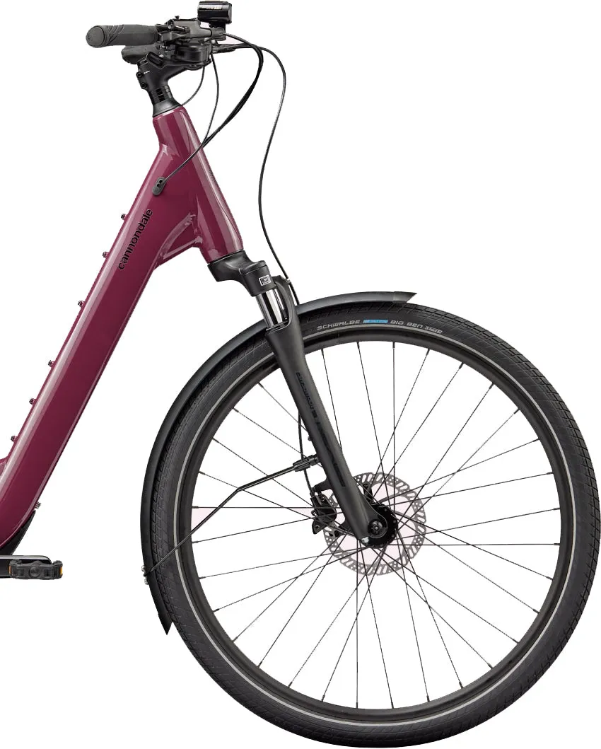 Cannondale Mavaro Neo SL Low-Step Electric Hybrid Bike 2025 - Black Cherry