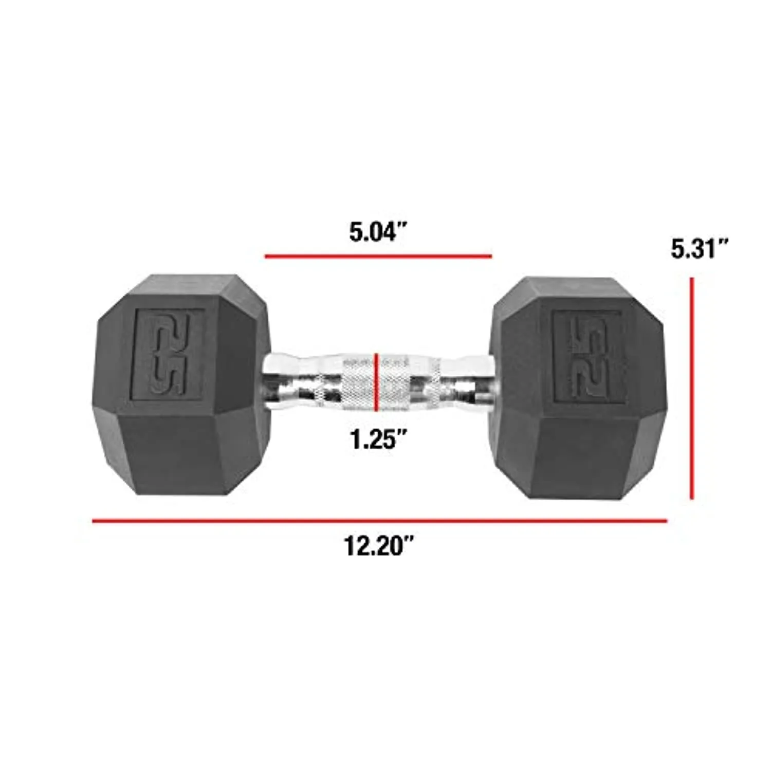 CAP 25 LB Coated Hex Dumbbell Weight, New Edition