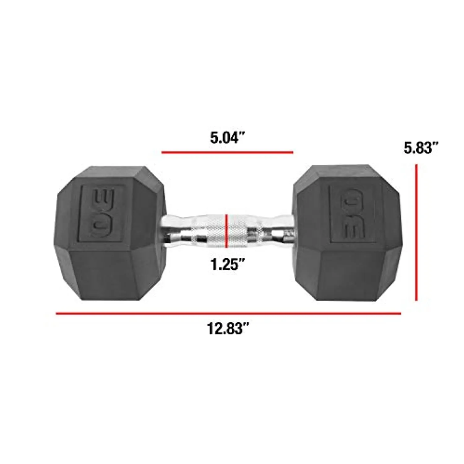 CAP 30 LB Coated Hex Dumbbell Weight, New Edition