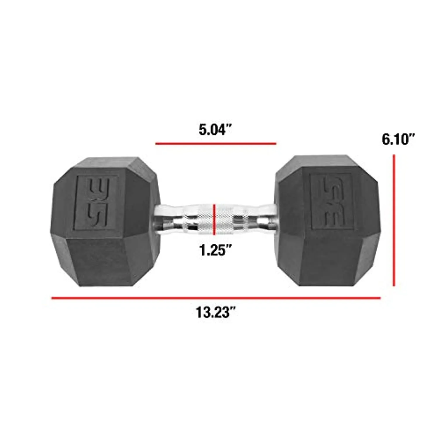 CAP 35 LB Coated Hex Dumbbell Weight, New Edition