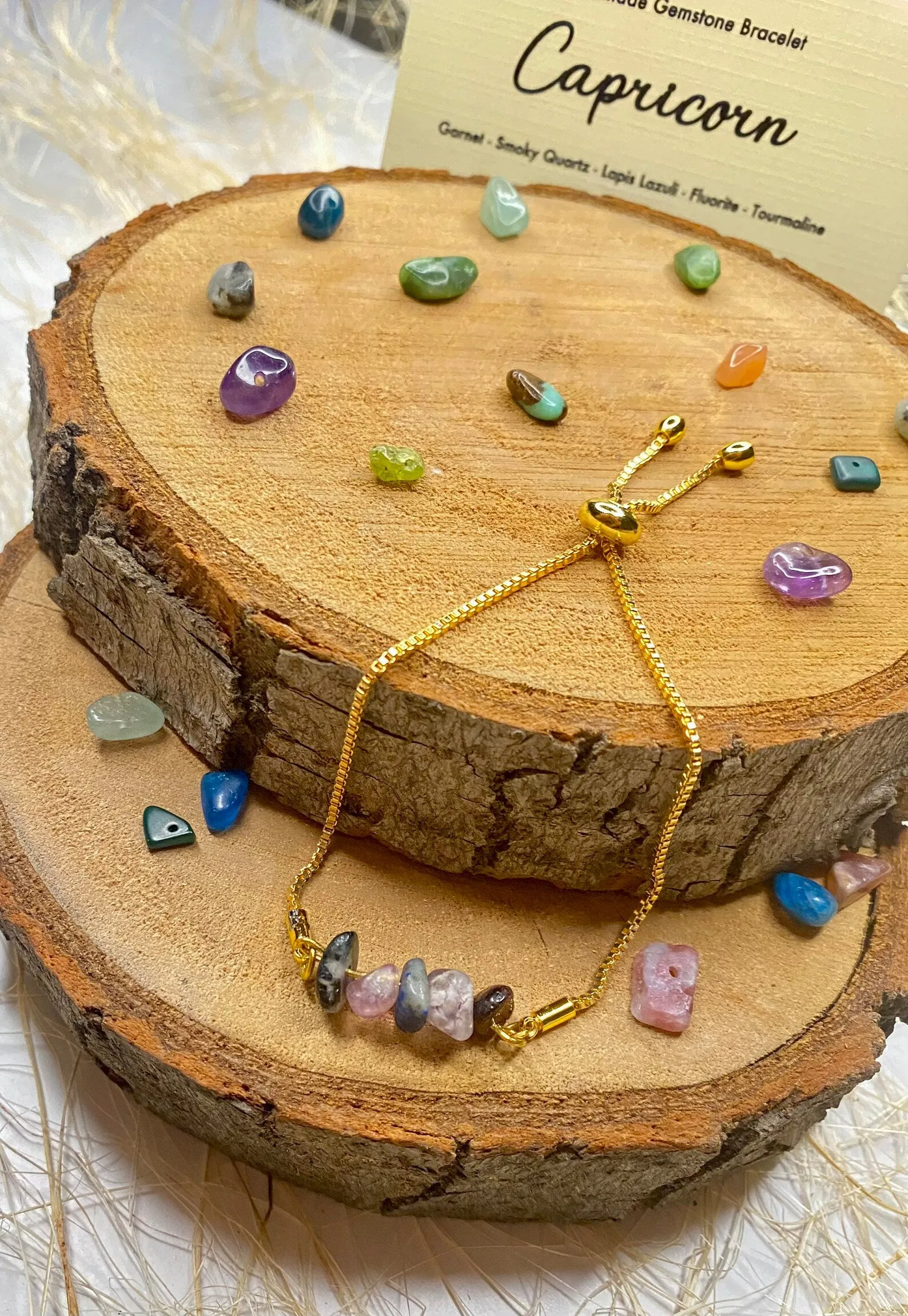 Capricorn Zodiac Gemstone Bracelet