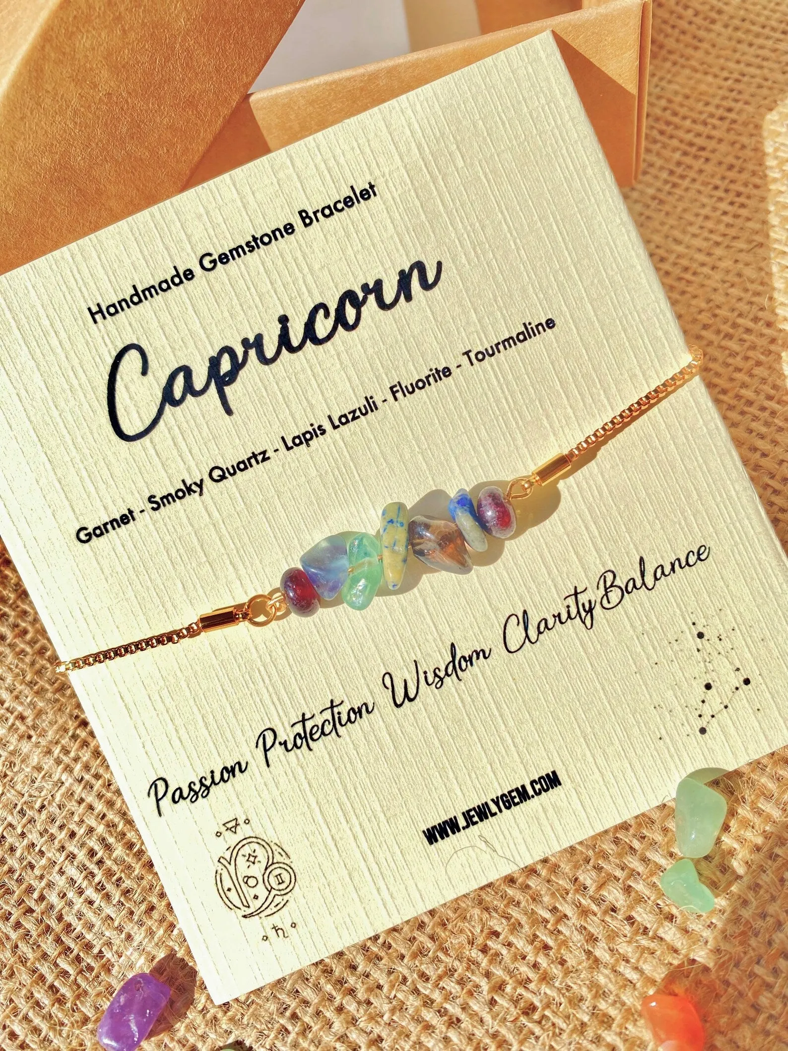Capricorn Zodiac Gemstone Bracelet