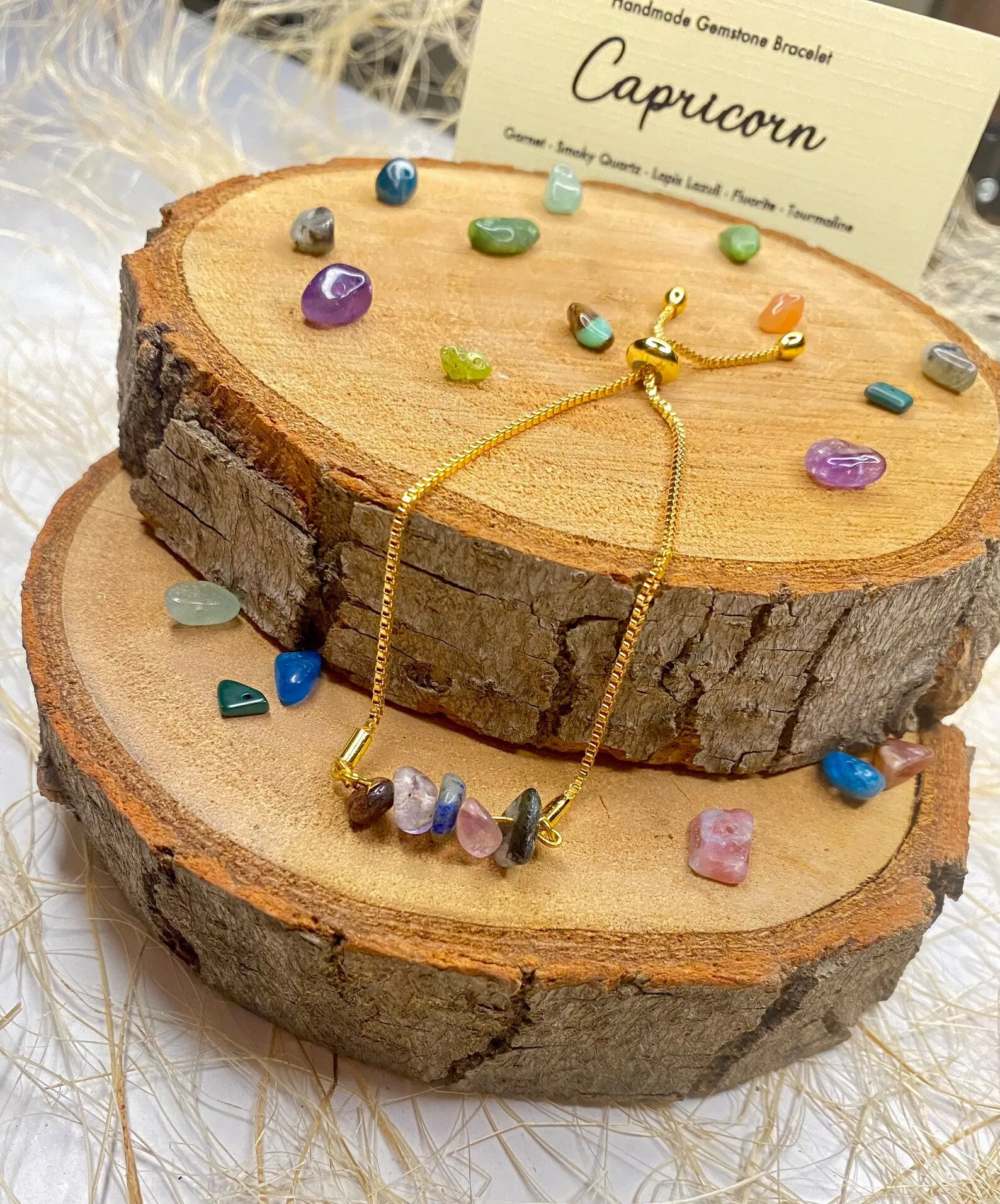 Capricorn Zodiac Gemstone Bracelet