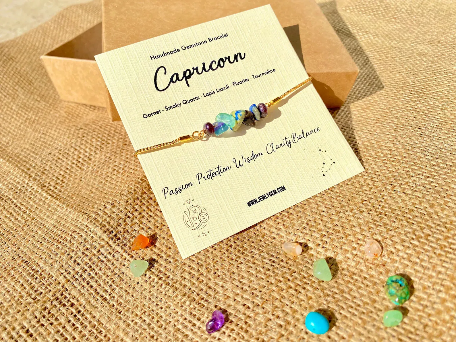 Capricorn Zodiac Gemstone Bracelet