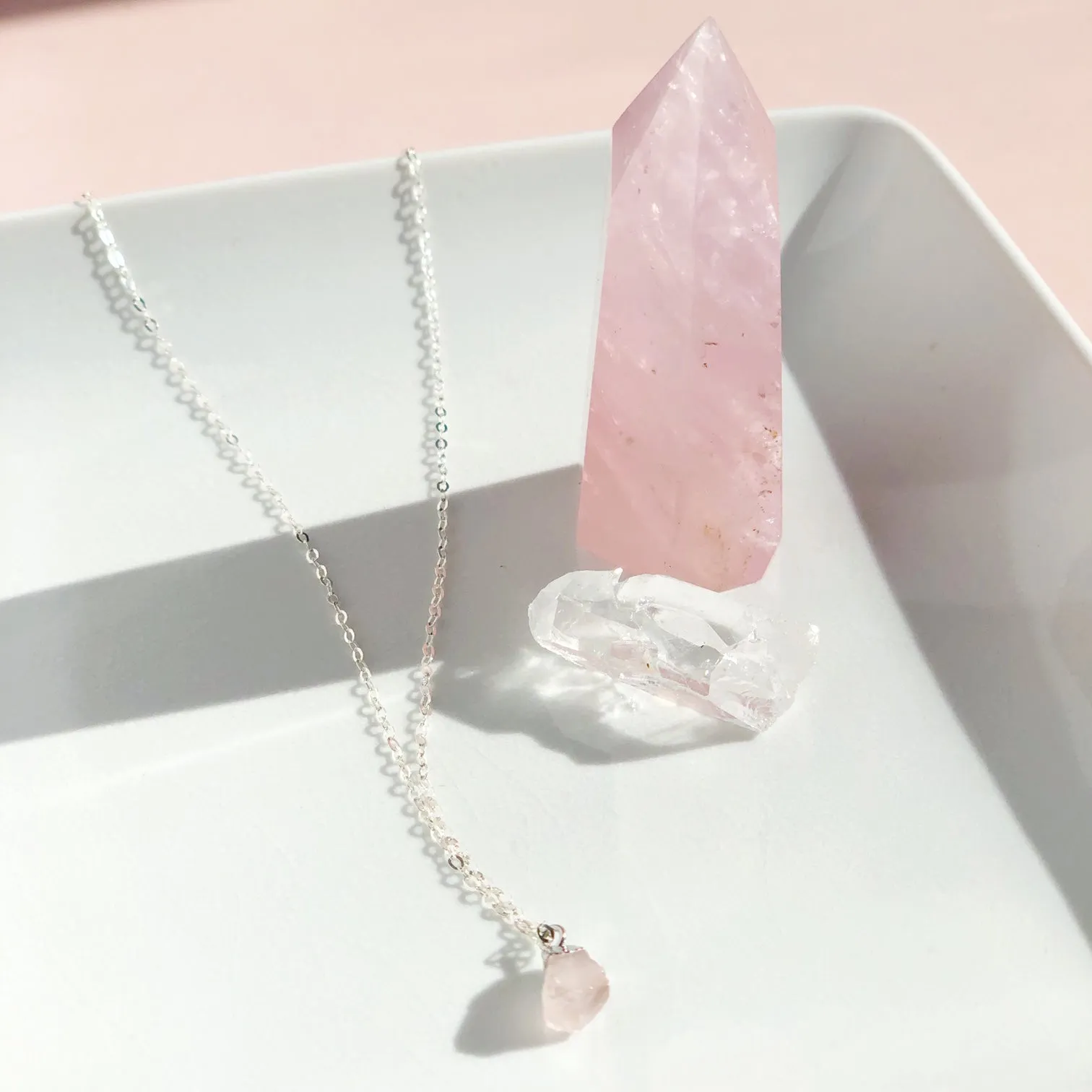 Carmel Rose Quartz Necklace