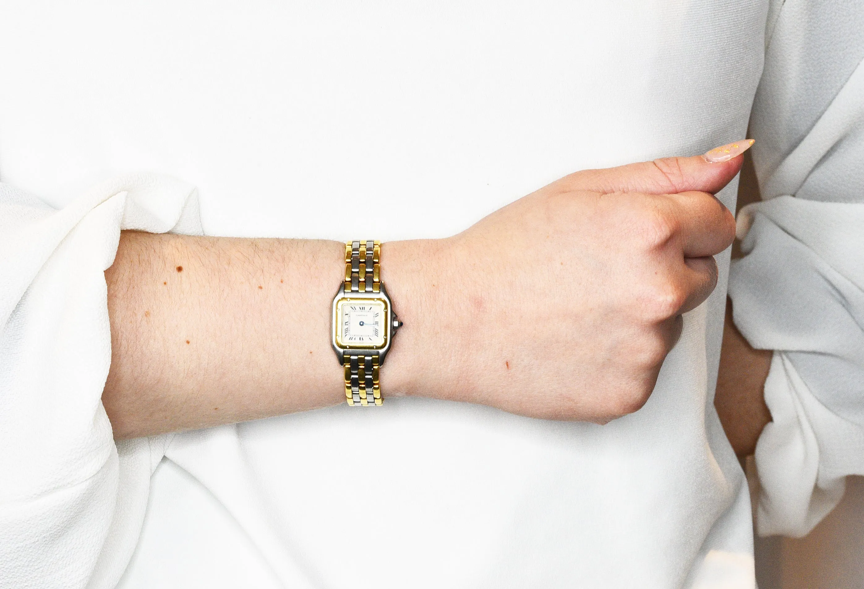 Cartier 18 Karat Gold Stainless Steel Panthere De Cartier Watch Bracelet
