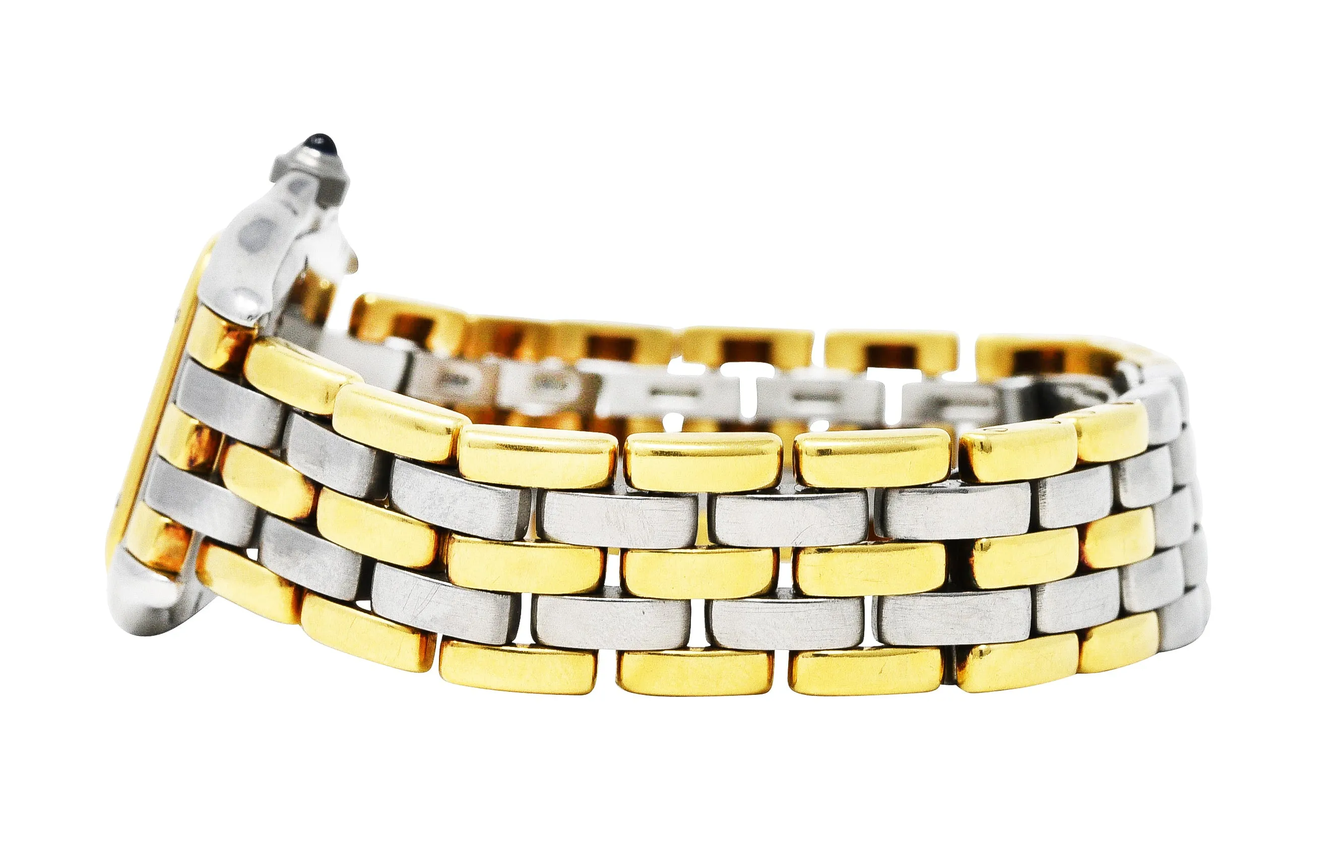 Cartier 18 Karat Gold Stainless Steel Panthere De Cartier Watch Bracelet